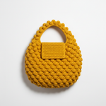 Crochet Bobble Bag Pattern - Textured Mustard Gold Tote with Bobble Stitch Design