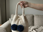 Crochet Bucket Bag Pattern PDF - Charming Pom Pom Purse
