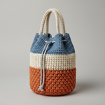 Crochet Bucket Bag Pattern PDF - Modern Color Block Puff Stitch Purse - 5 Versions Instant Download