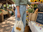 Crochet Bucket Bag Pattern PDF - Flower Detail Drawstring Purse