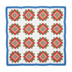 Crochet Flower Blanket Pattern - Vibrant Floral Granny Square Throw with Peach Red Green Blue Motifs