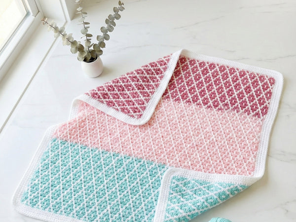 Crochet Baby Blanket Pattern PDF - Sweet Mosaic Geometric Design - 5 Versions Instant Download