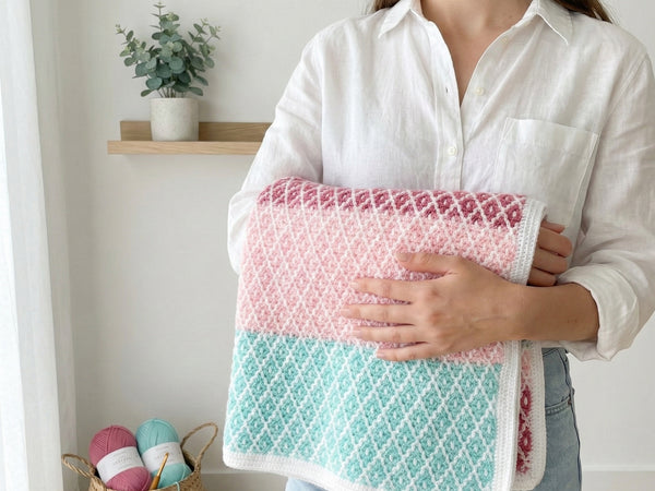 Crochet Baby Blanket Pattern PDF - Sweet Mosaic Geometric Design - 5 Versions Instant Download