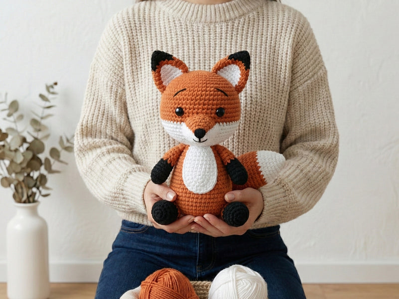 Crochet Fox Plush Pattern PDF - Adorable Woodland Amigurumi Toy