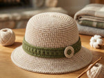Crochet Bucket Hat Pattern PDF - Modern Two-Tone Colorblock Design