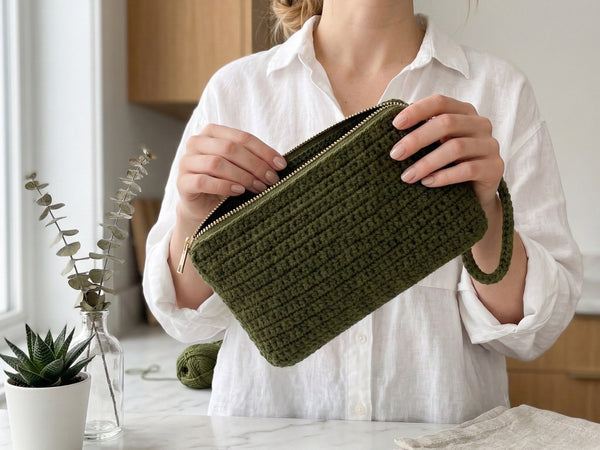 Crochet Pochette Bag Pattern PDF - Chic Olive Market Tote 5 Versions - Instant Download