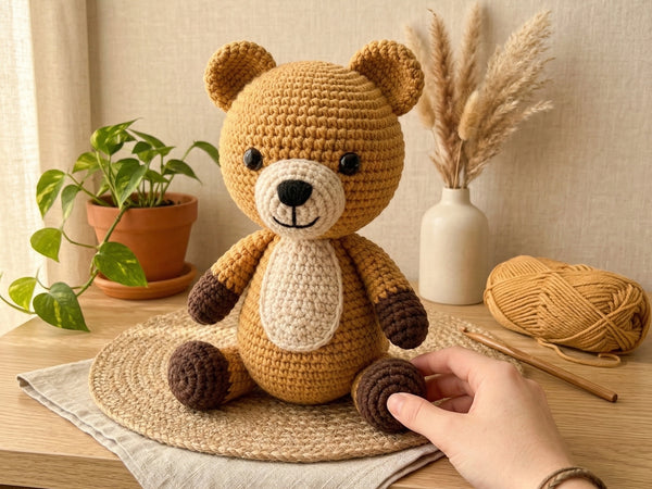 Crochet Bear Pattern PDF - Adorable Cuddly Amigurumi Toy 5 Versions US UK FR IT - Instant Download