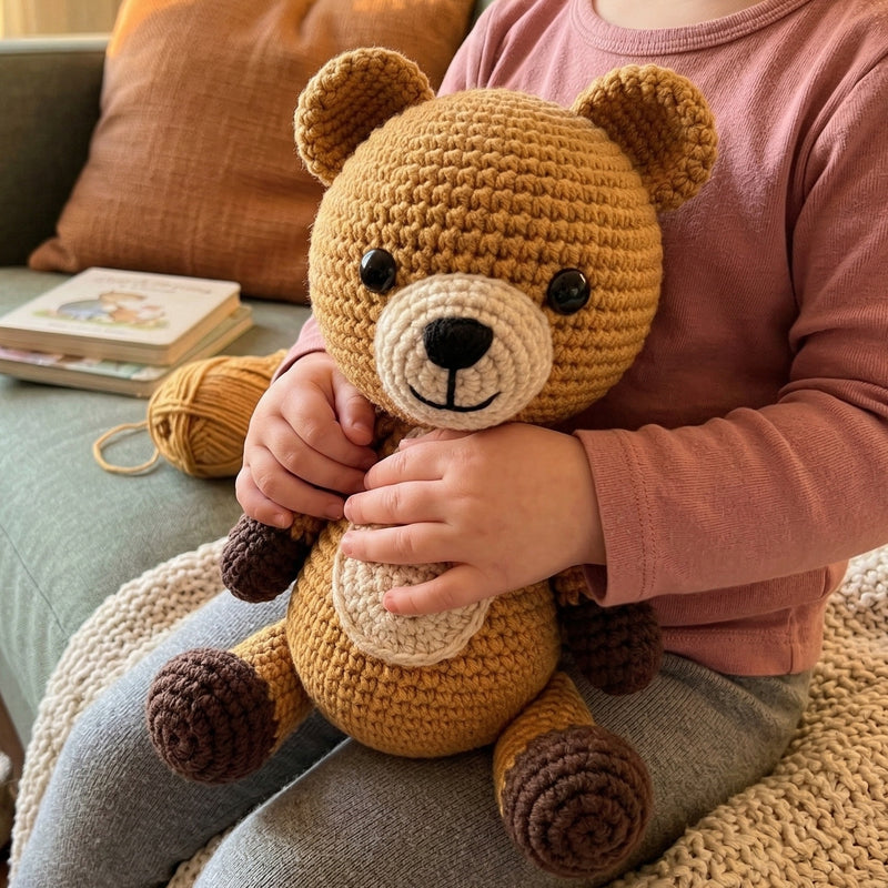 Crochet Bear Pattern PDF - Adorable Cuddly Amigurumi Toy 5 Versions US UK FR IT - Instant Download