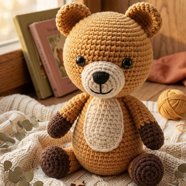 Crochet Bear Pattern PDF - Adorable Cuddly Amigurumi Toy 5 Versions US UK FR IT - Instant Download
