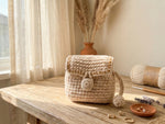 Crochet Mini Pouch Pattern PDF - Charming Coin Purse Small Bag in Mustard and Cream