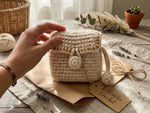 Crochet Mini Pouch Pattern PDF - Charming Coin Purse Small Bag in Mustard and Cream