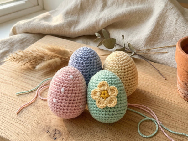 Crochet Easter Eggs Pattern - Miniature Spring Decoration Collection in Pastel Colors