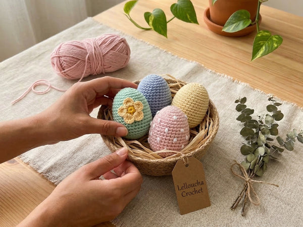 Crochet Easter Eggs Pattern - Miniature Spring Decoration Collection in Pastel Colors