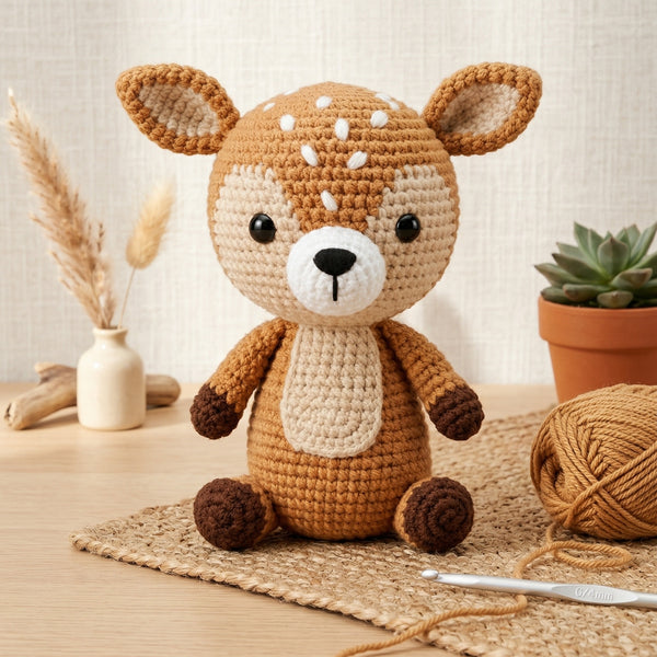 Crochet Deer Amigurumi Pattern - Adorable Woodland Fawn Stuffed Animal