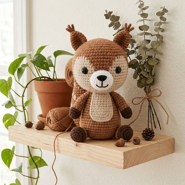 Crochet Squirrel Pattern - Charming Woodland Amigurumi with Bushy Tail and Sweet Expression