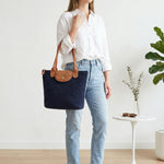 Crochet Tote Bag Pattern - Chic Two-Tone Structured Bag with Magnetic Clasp Closure