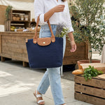 Crochet Tote Bag Pattern - Chic Two-Tone Structured Bag with Magnetic Clasp Closure