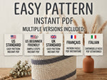 Crochet Tote Bag Pattern - Elegant Striped Market Bag with Modern Neutral Design