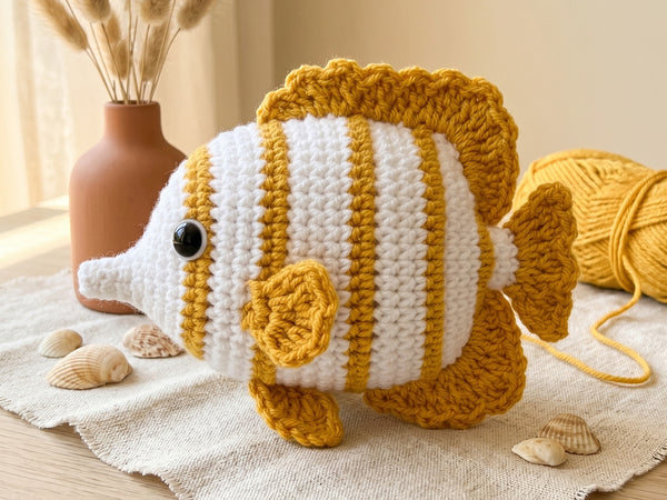 Crochet Fish Pattern - Cheerful Sunny No-Sewing Amigurumi Fish Toy for Nursery Decor