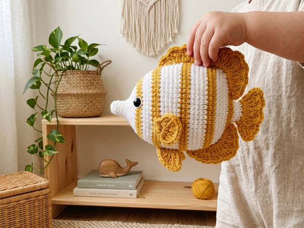 Crochet Fish Pattern - Cheerful Sunny No-Sewing Amigurumi Fish Toy for Nursery Decor