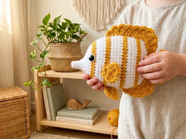 Crochet Fish Pattern - Cheerful Sunny No-Sewing Amigurumi Fish Toy for Nursery Decor